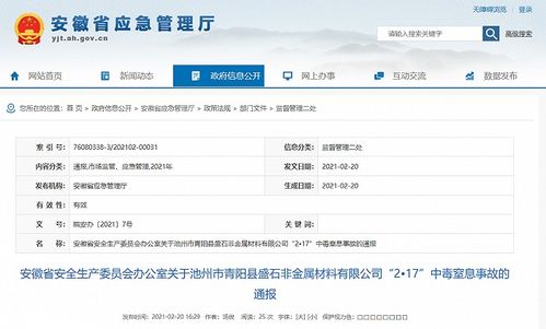 安徽通報中毒窒息事故 未采取防護措施進窯致2死1傷，凸顯安全監管與辦公平臺開發重要性
